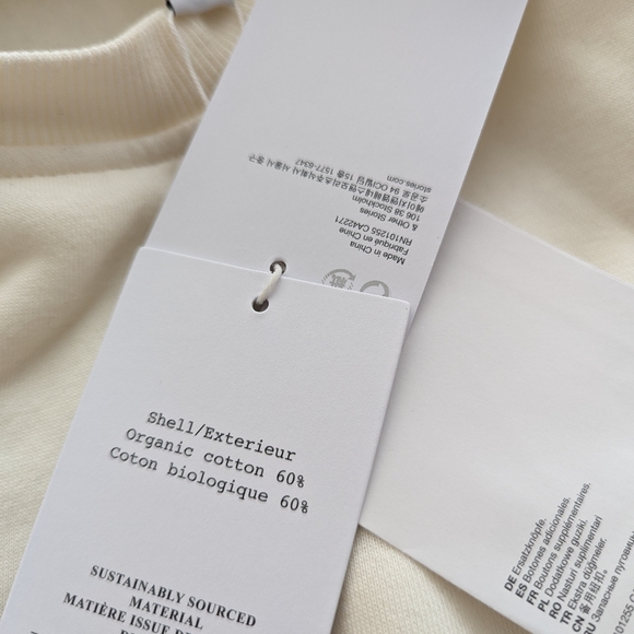 & Other Stories crewneck sweatshirt with embroidered sleeves XS off-white - Picture 4 of 5